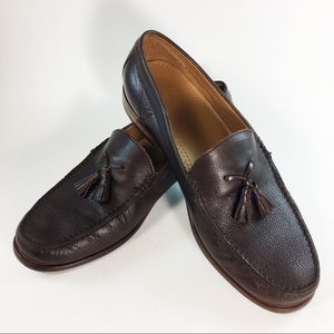 Cole Haan Loafers Tassel Brown Pebble Leather 10 M